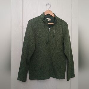 Woolrich Mens Green Pullover Sweater 1/4 Zip Size Large
